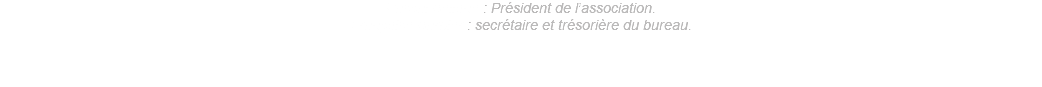 Pascal Bellone : Président de l’association. Françoise Barbier : secrétaire et trésorière du bureau.